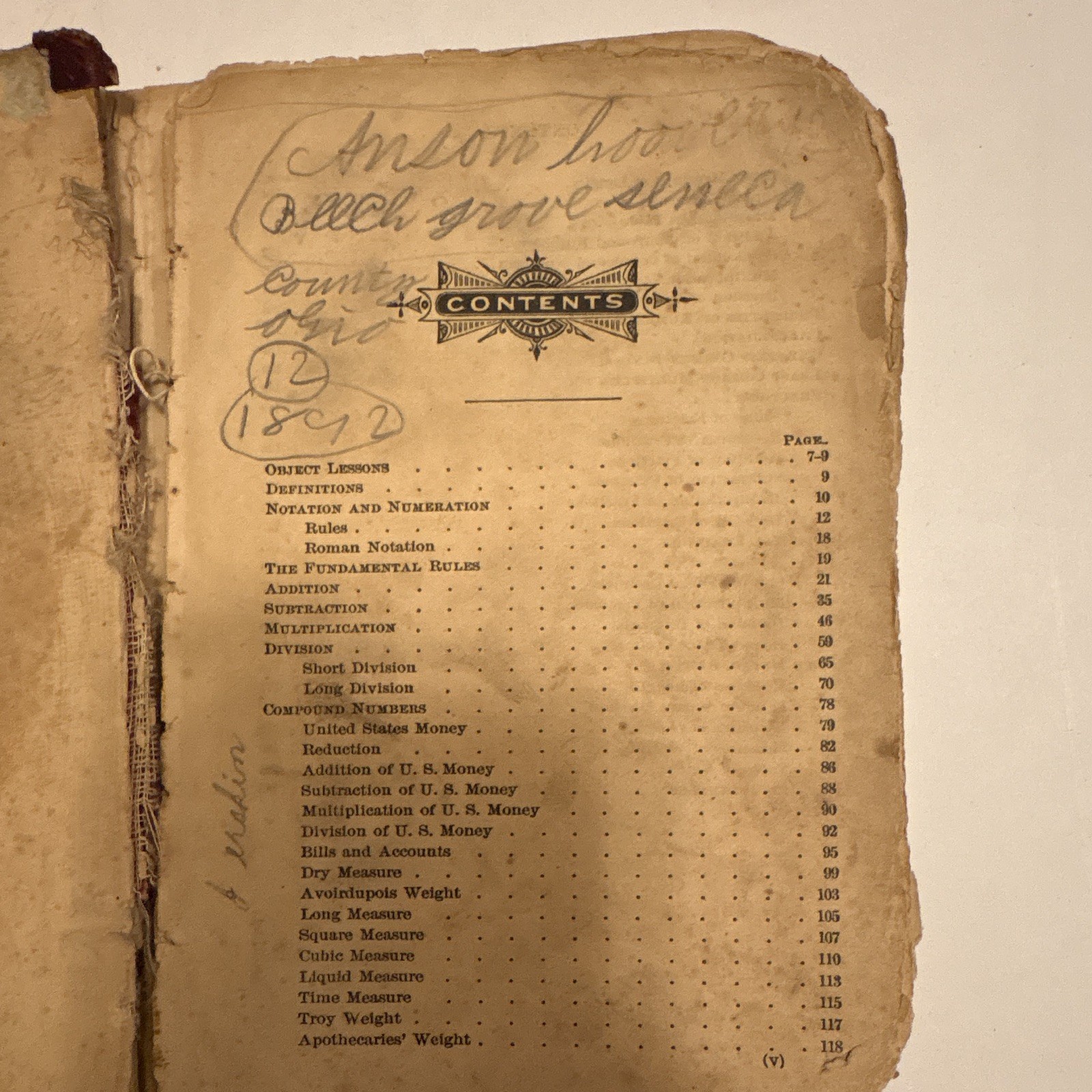 Ray Ray’s New Elementary Arithmetic 1892 Elementary School Arithmetic Math Book