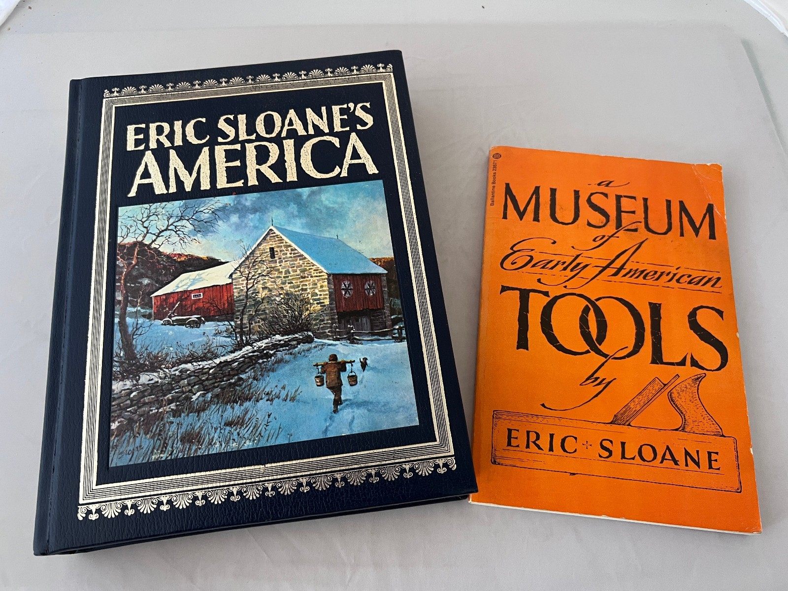 “Eric Sloane’s America” (1982-HC Leather Covers/All Gilt Page Edges)+BONUS Book