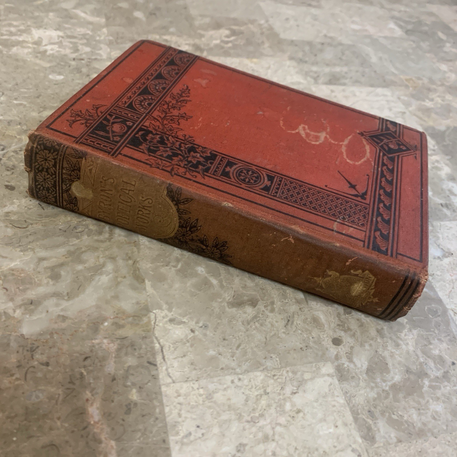 The Poetical Works Of Lord Byron Illustrated Antique Book 1881 1800s Poor Cond.