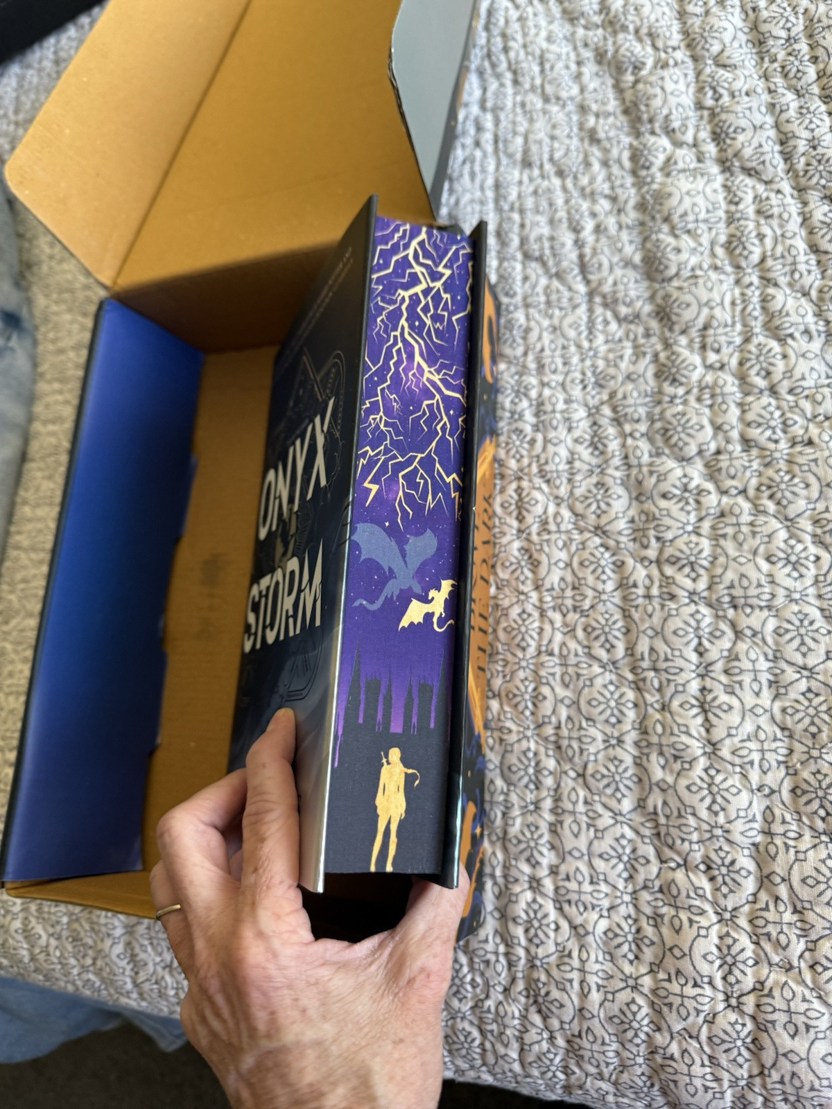 ONYX STORM CUSTOM PURPLE SPRAYED EDGES HEMINGWAY BOOKS WITH CUSTOM BOX