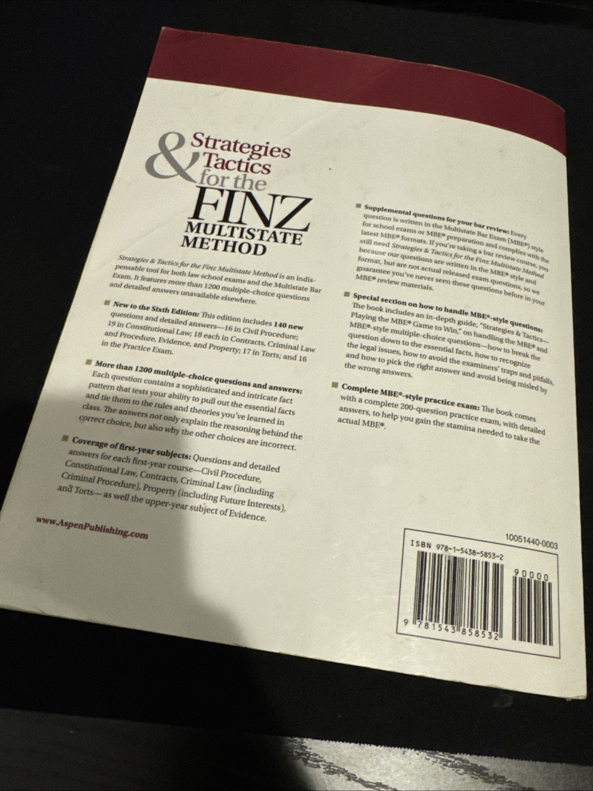 Bar Review Ser.: Strategies and Tactics for the Finz Multistate Method