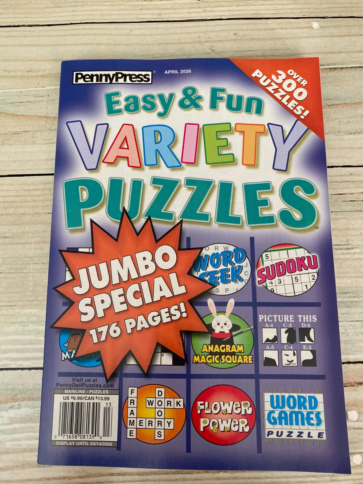 Penny Press Favorite Variety Puzzles April 2026 Magazine Jumbo Special 176 pages