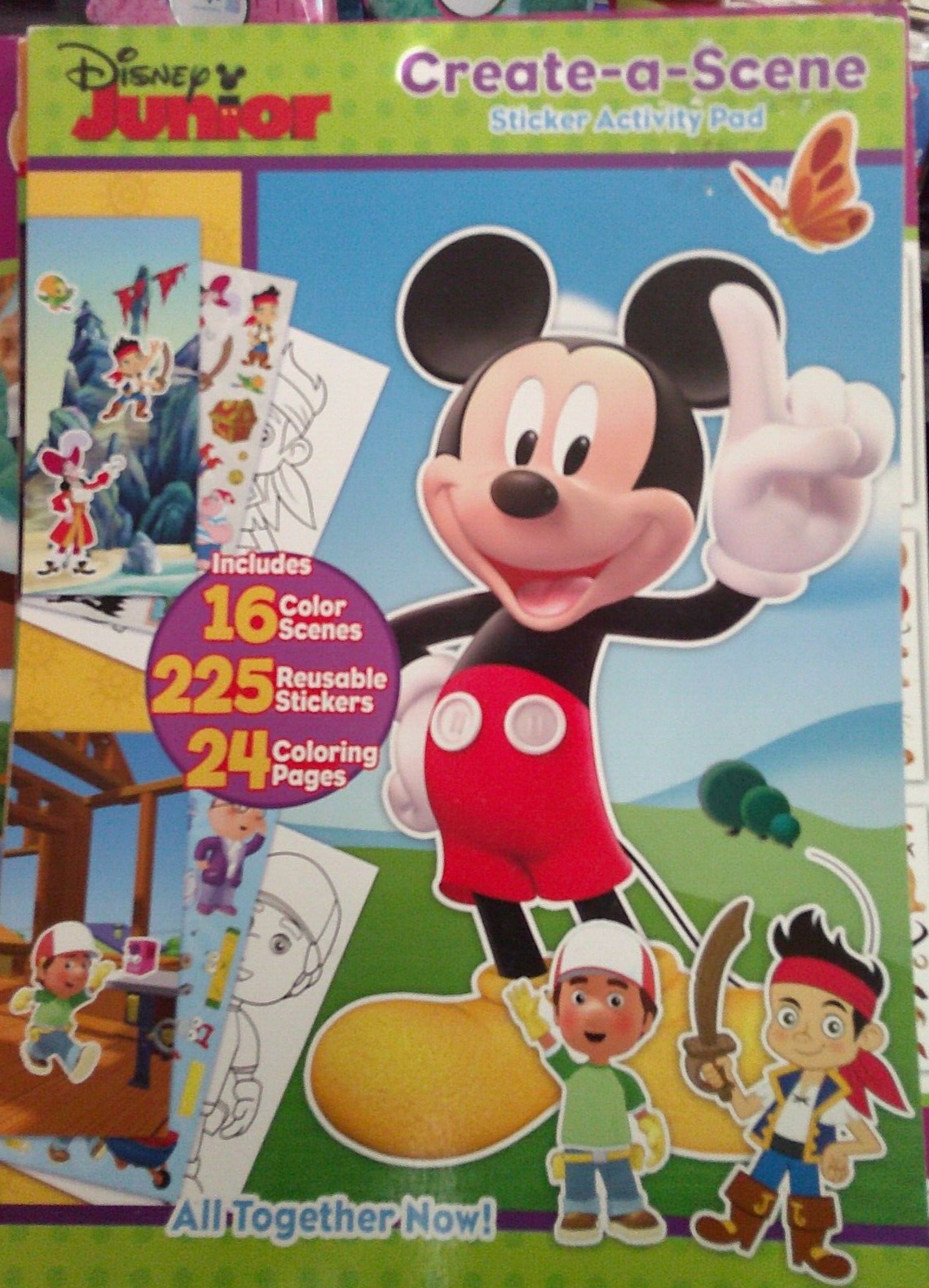 NEW JUMBO Disney Jr Create A Scene Sticker Activity Pad Mickey Mouse & Friends