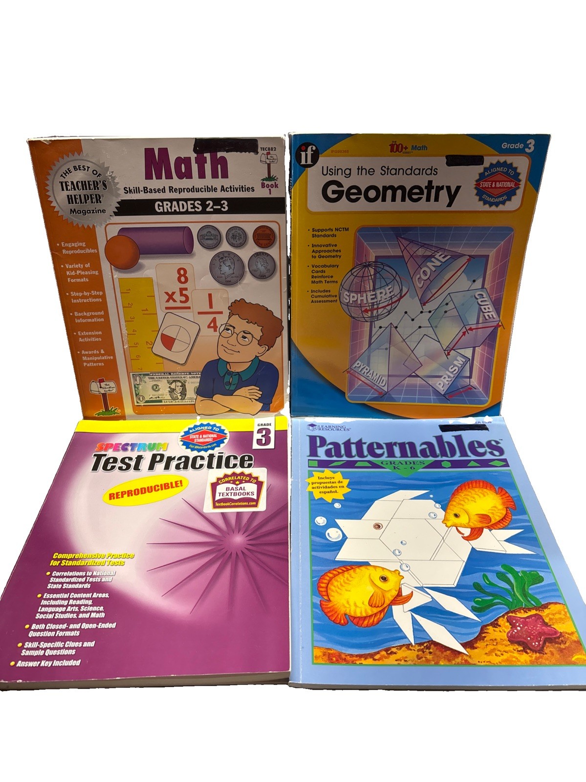 Lot of 4 Educational 3rd Grade homeschool Resource Math Test Prep Reproducibles