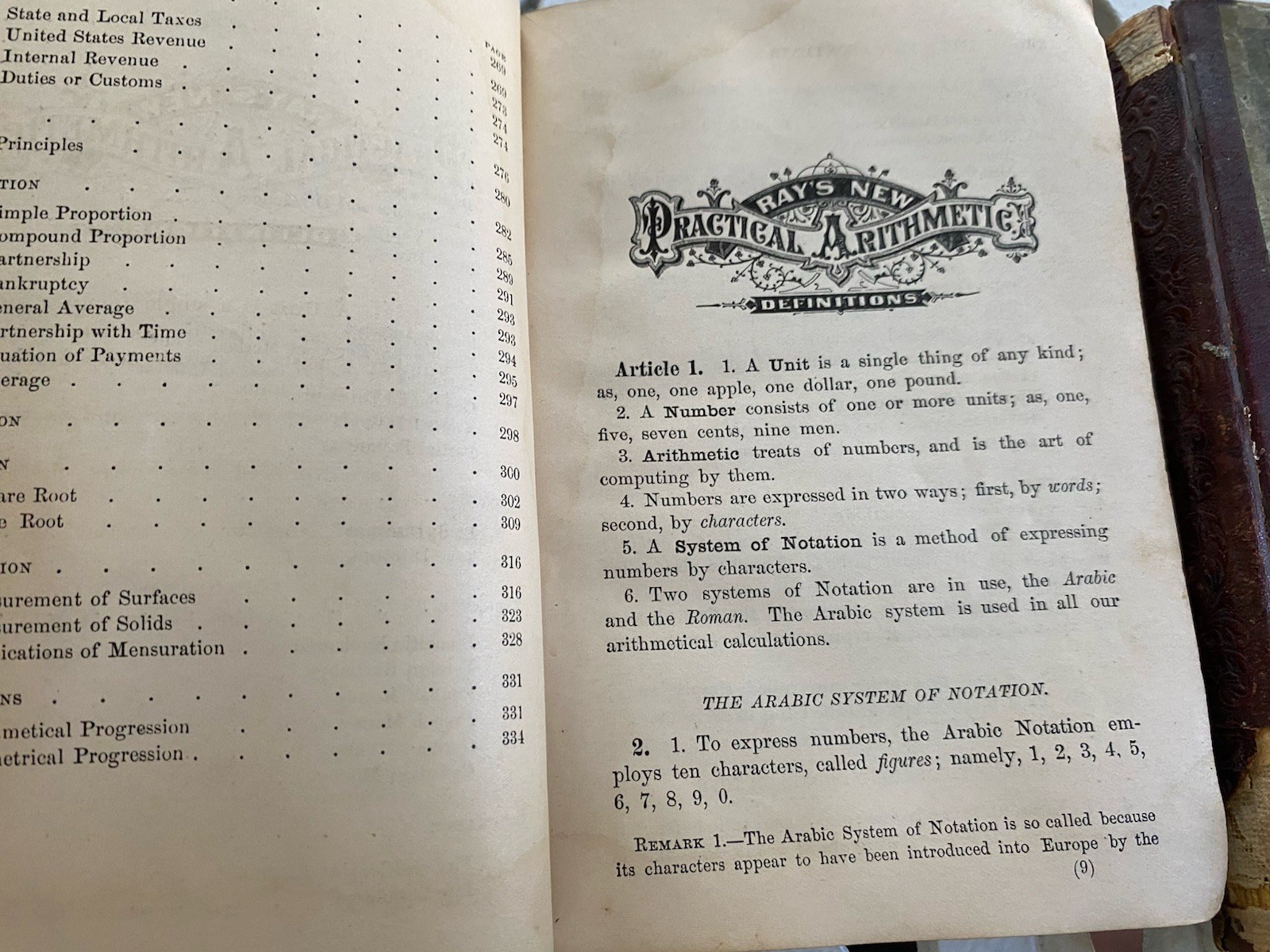 2 Antique Books School Readers 1877 Ray’s New Practical Arithmetic Math Book