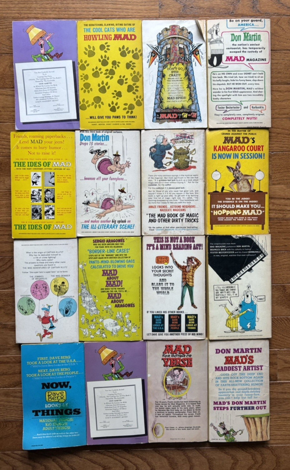 Mad Magazine Paperback Book Lot Of 16 Mad Titles 60’s 70’s Jaffee Martin Berg