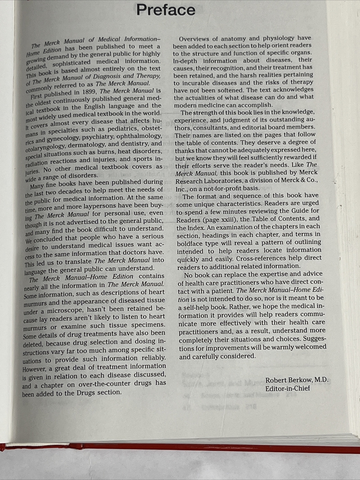 The Merck Manual of Medical Information by Mark H. Beers (1997, Trade Paperback)