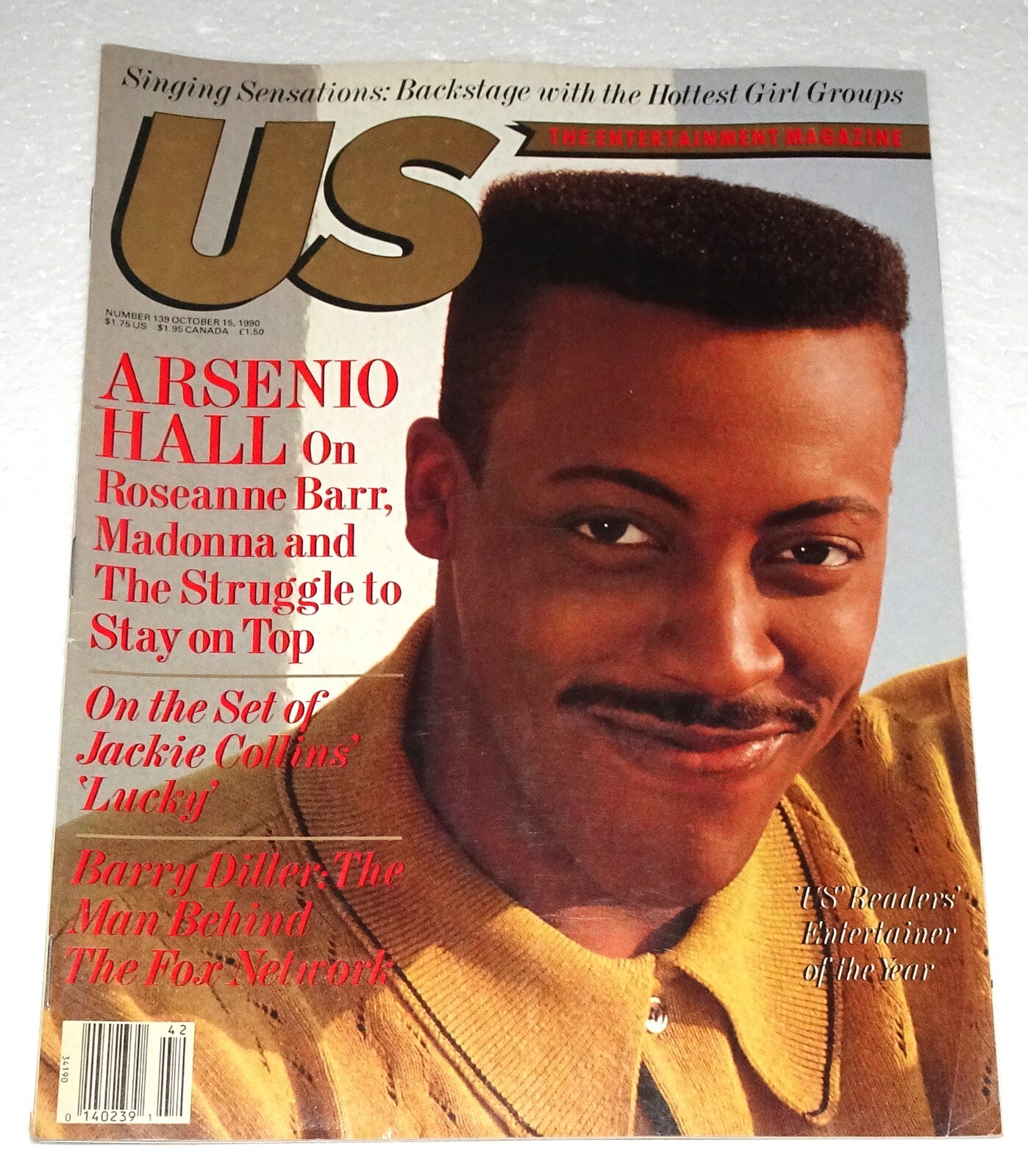 October 15, 1990, Us magazine, featuring Arsenio Hall on the cover NO LABELS