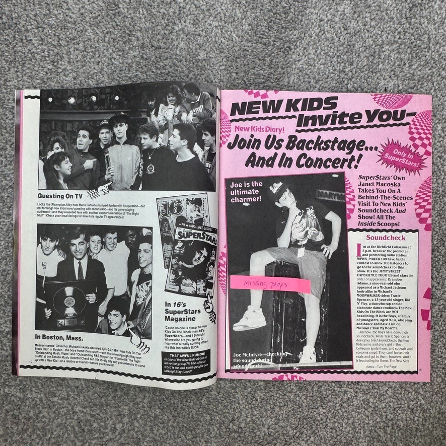 Superstars Magazines Fall 1989 & Winter 1989-90 NKOTB Haim Gibson Depp & Savage