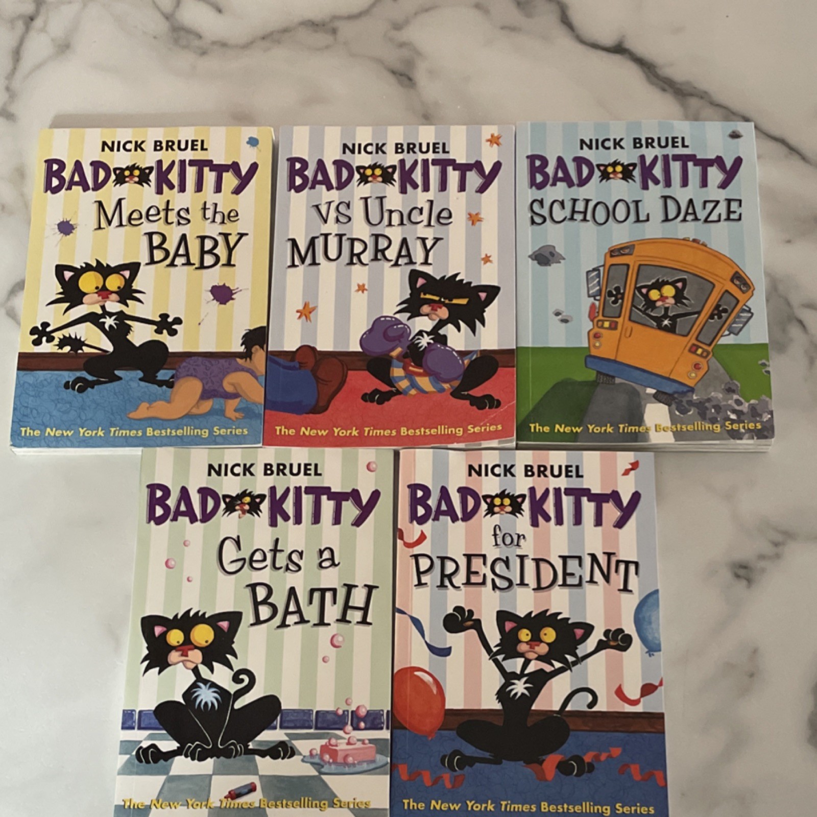 Bad Kitty Book Set by Nick Bruel Square Fish Paperback Humor Children’s Lot