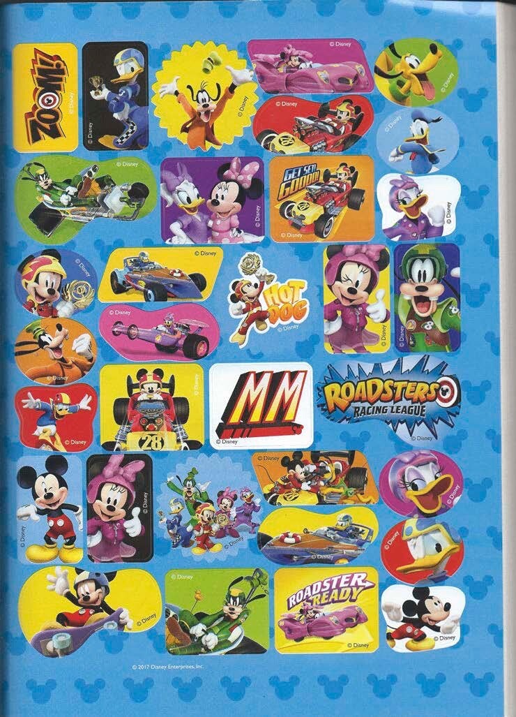 224 Page Disney Mickey Race Coloring Book Stickers Children’s Boys Kids