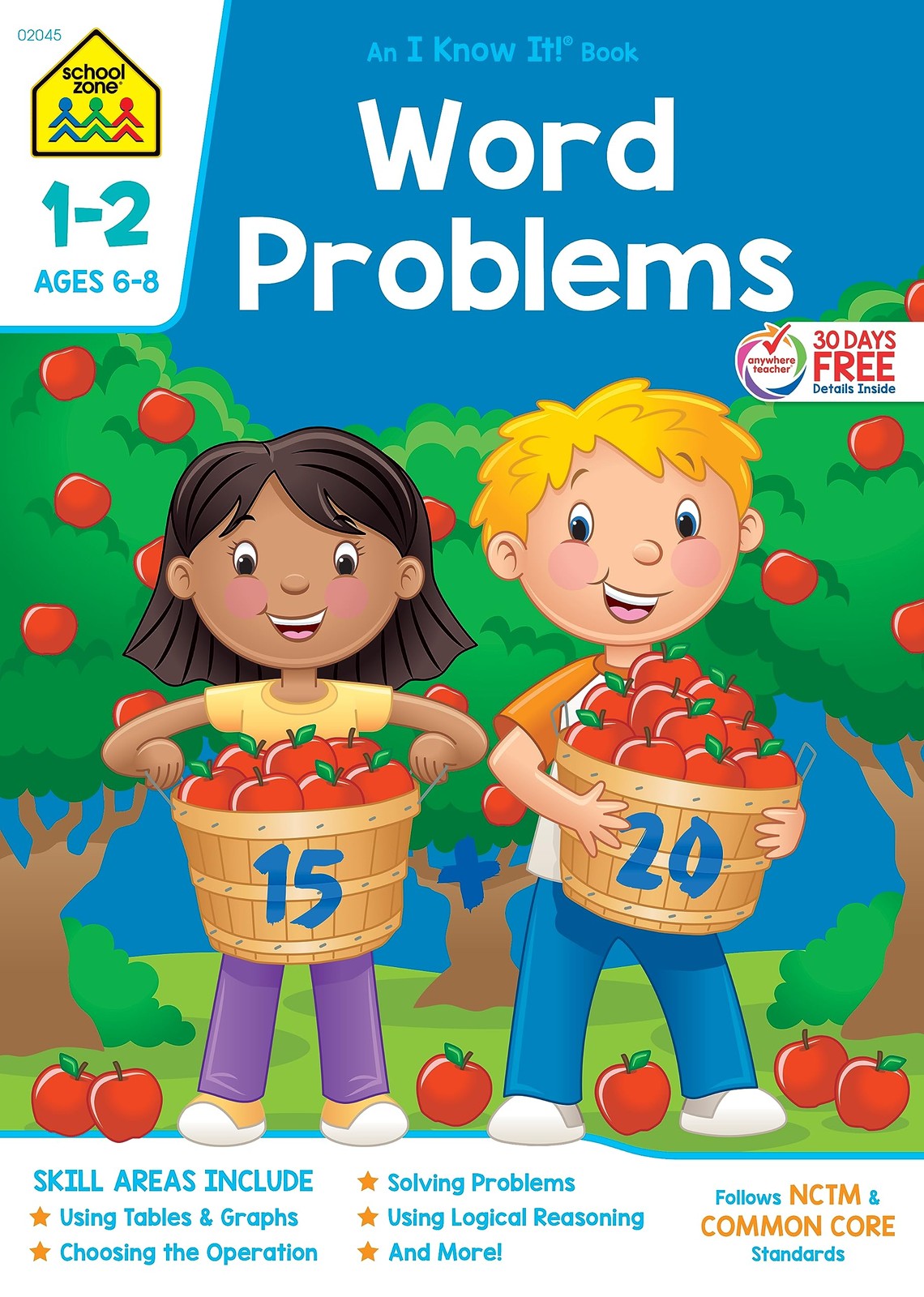 School Zone Word Problems Workbook: 32 Pages, 1st Grade, 2nd Grade, Math, Re…