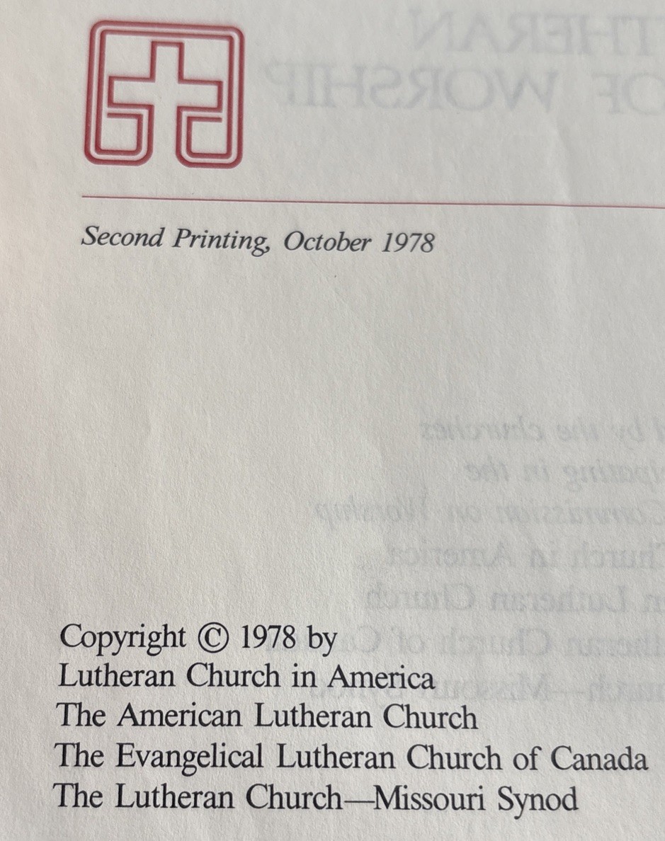 Lutheran Book of Worship 1978 Second printing Hymnal 960 Pages Hardcover