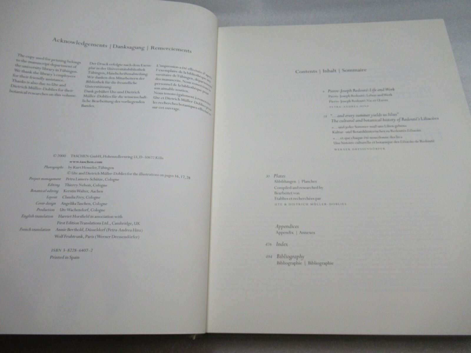 THE LILIES – Pierre-Joseph Redoute 1759-1840 – Taschen 2000 HB-DJ