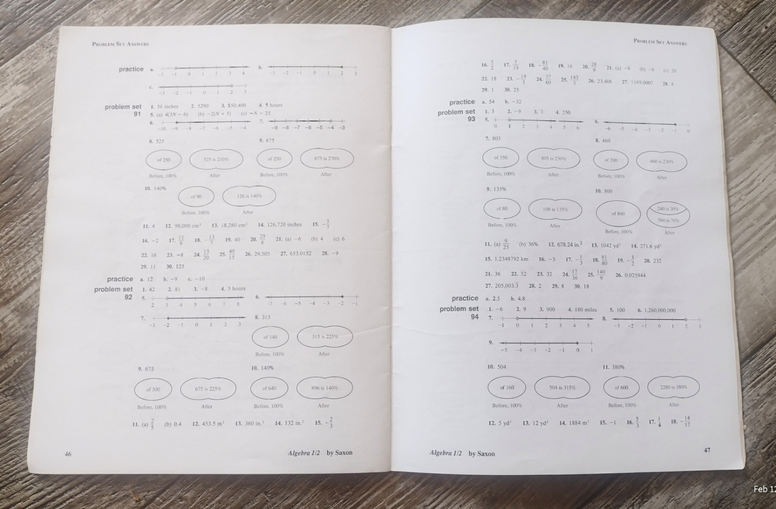 Saxon Algebra 1/2 2nd Edition Workbook &Home Study Packet +Test Forms