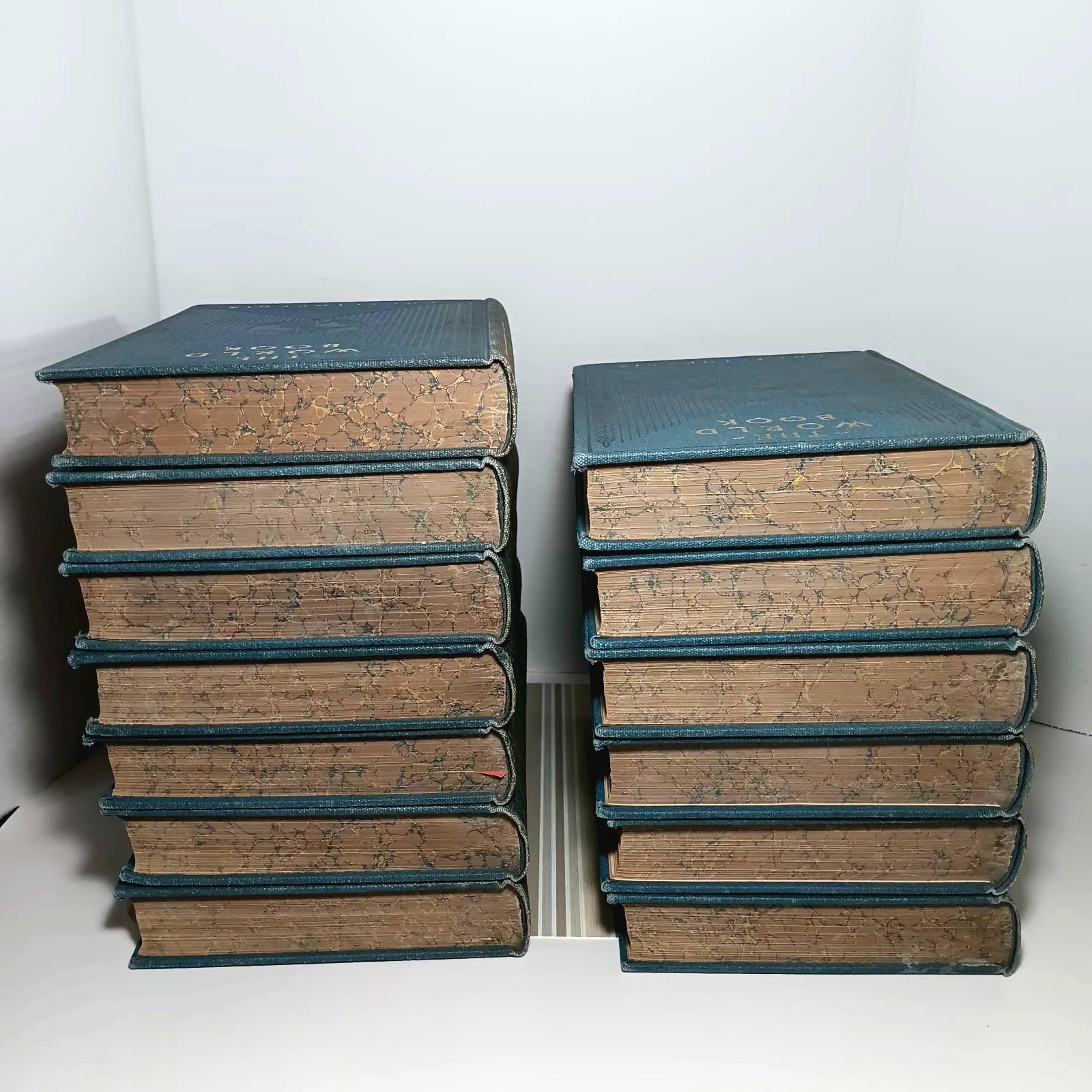 Antique 1930 World Book Encyclopedia Set Volumes 1-12 & Guide Leather Marbled