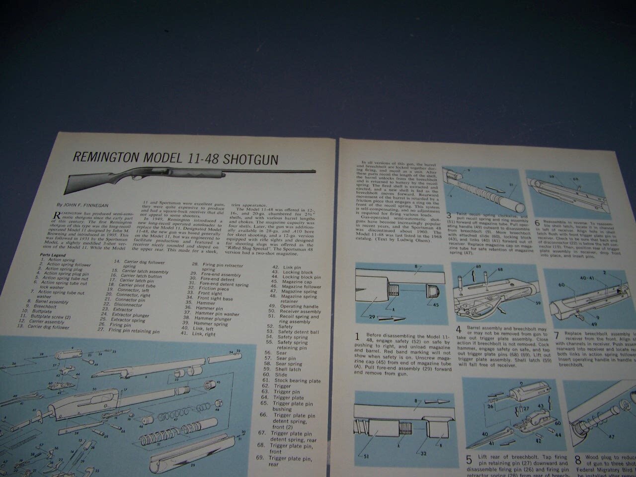 HISTORY: REMINGTON MODEL 11-48 SHOTGUN..DETAILS/EXPLODED VIEW (317X)
