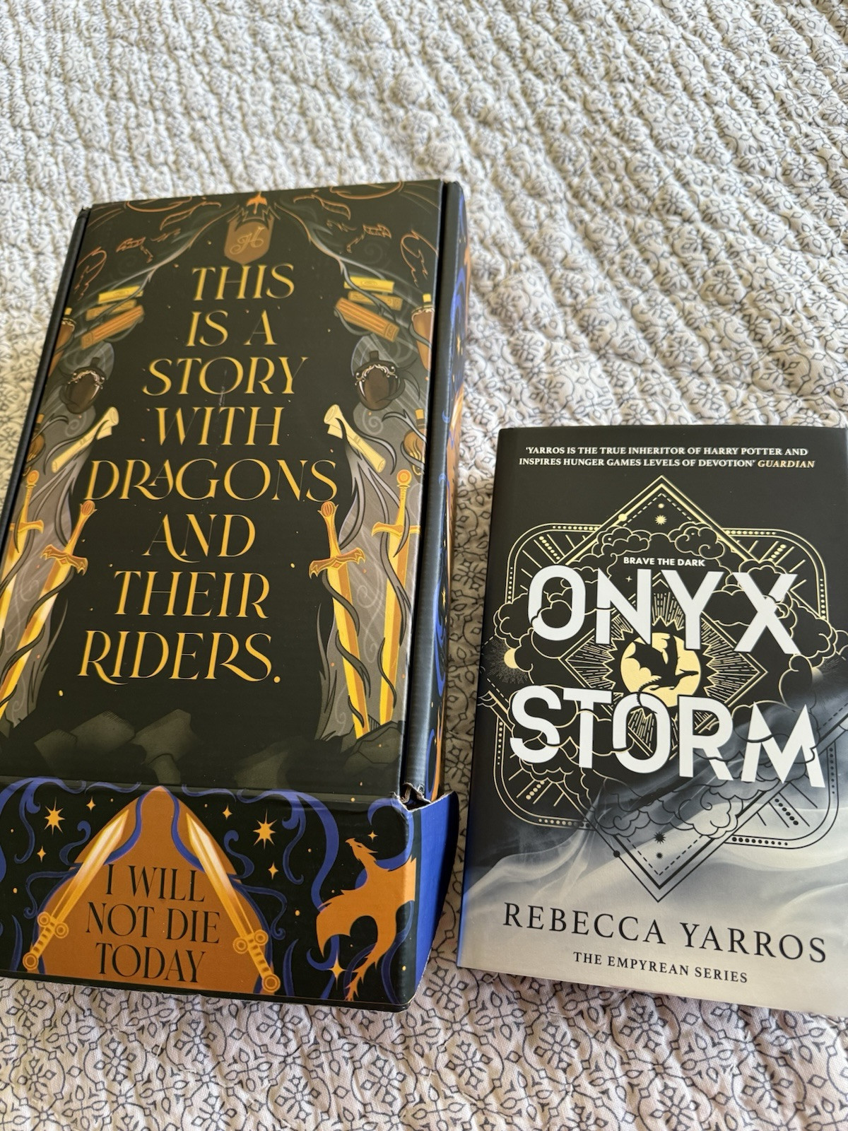ONYX STORM CUSTOM PURPLE SPRAYED EDGES HEMINGWAY BOOKS WITH CUSTOM BOX