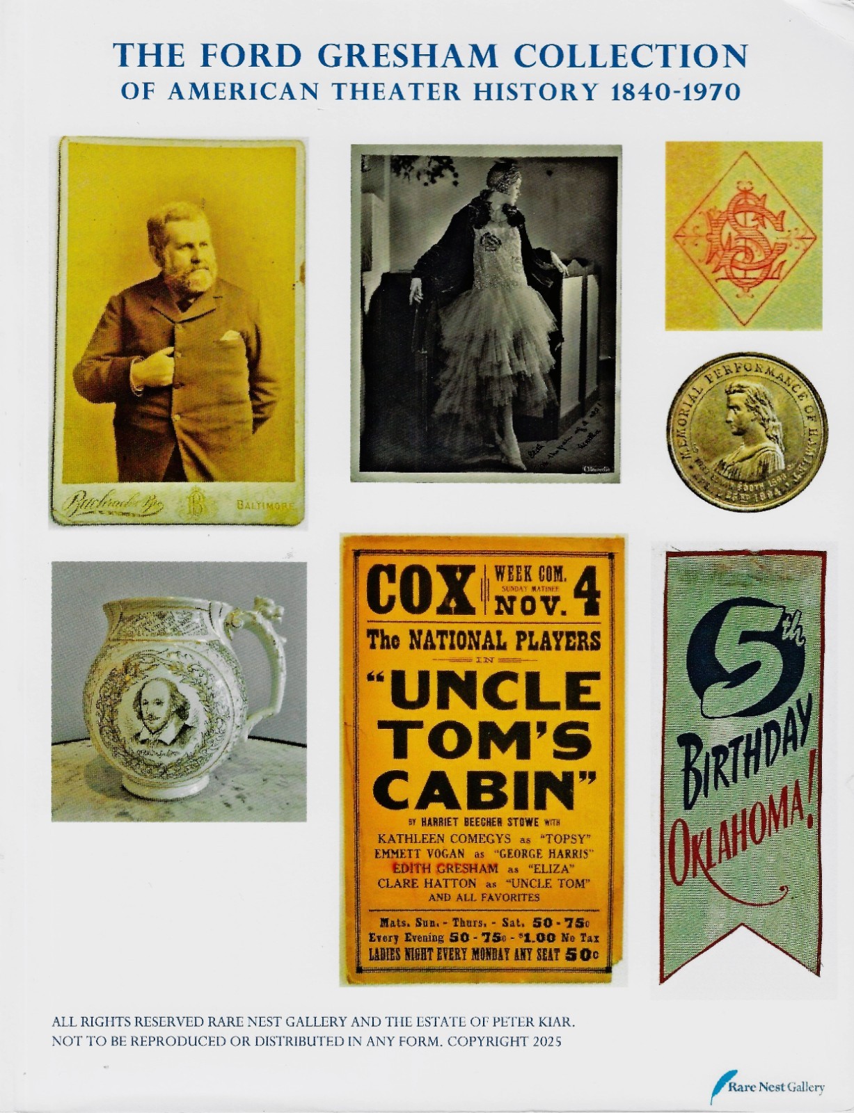 JOHN T. FORD – GRESHAM COLLECTION of AMERICAN THEATER HISTORY 1840-1970 CATALOG