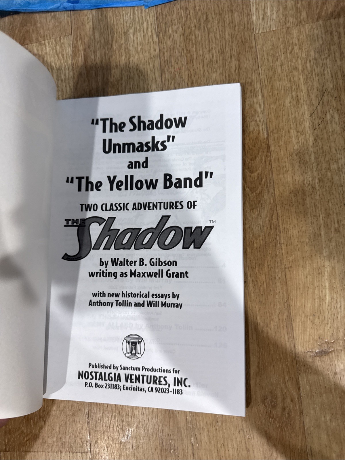 THE SHADOW UNMASKS / THE YELLOW BAND (THE SHADOW VOL 15) By Maxwell Grant New