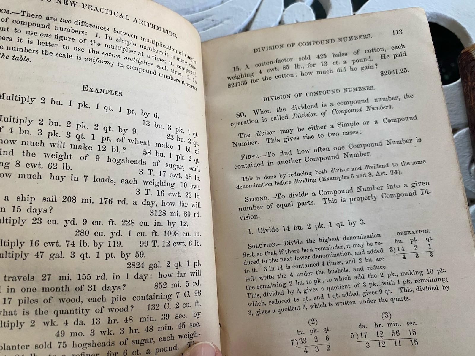 2 Antique Books School Readers 1877 Ray’s New Practical Arithmetic Math Book