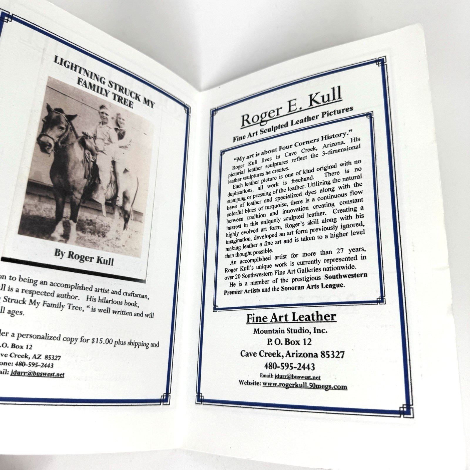 Lightning Struck My Family Tree by Roger Kull Signed 1st Edition 2002