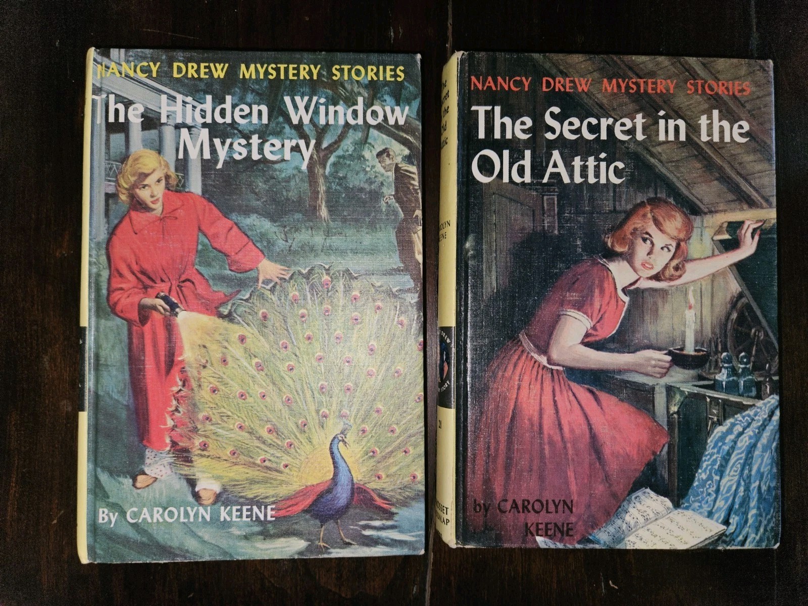 Nancy Drew Mystery Stories Vol 21 & 34 Hardcover By Carolyn Keene 1944 & 1956