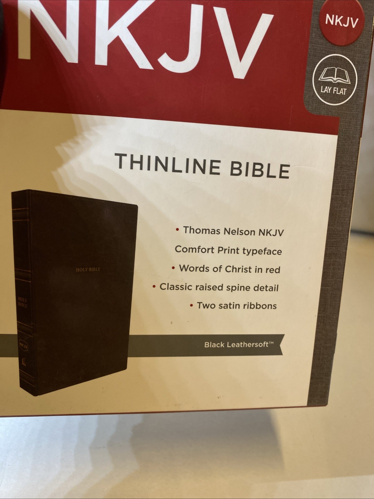 Nkjv, Thinline Bible, Leathersoft, Black, Red Letter Edition, Comfort Print: