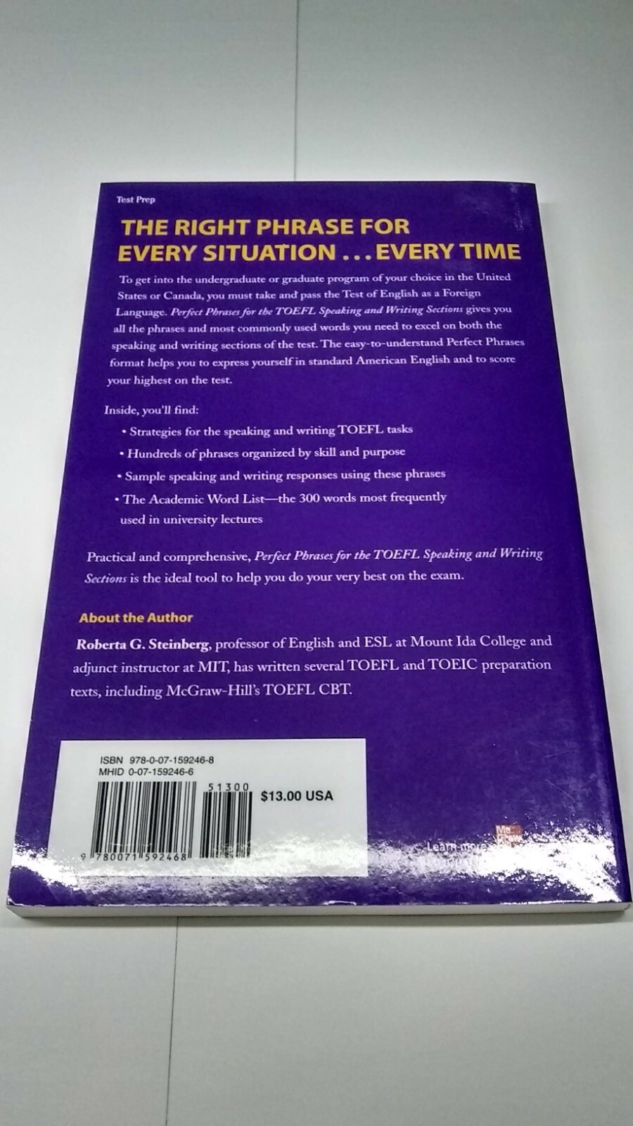 Perfect Phrases Ser.: Perfect Phrases for the TOEFL Speaking and Writing Section