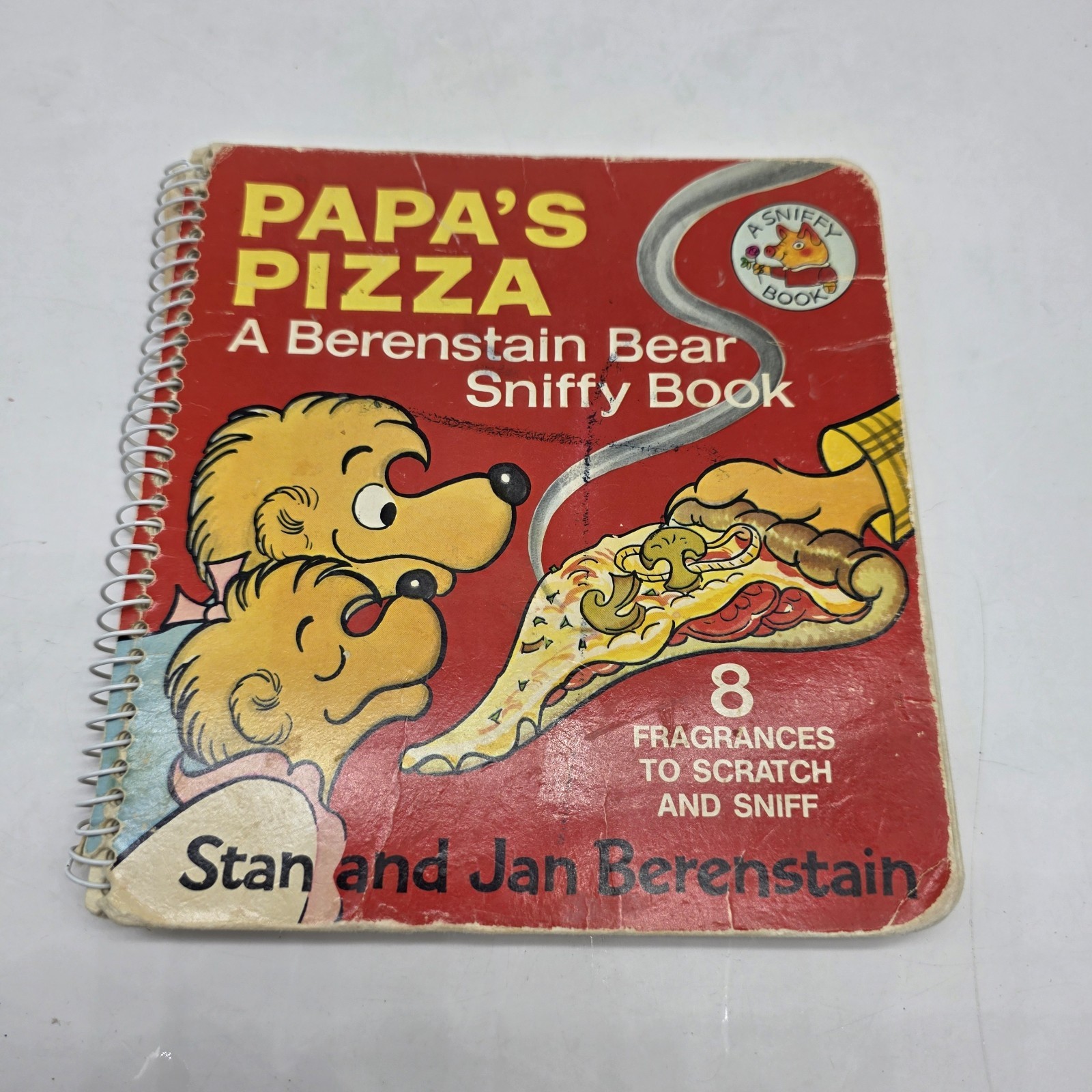 Papa’s Pizza: A Berenstain Bear Sniffy Book, Vintage 1978 Spiral Bound 1st Ed/pr