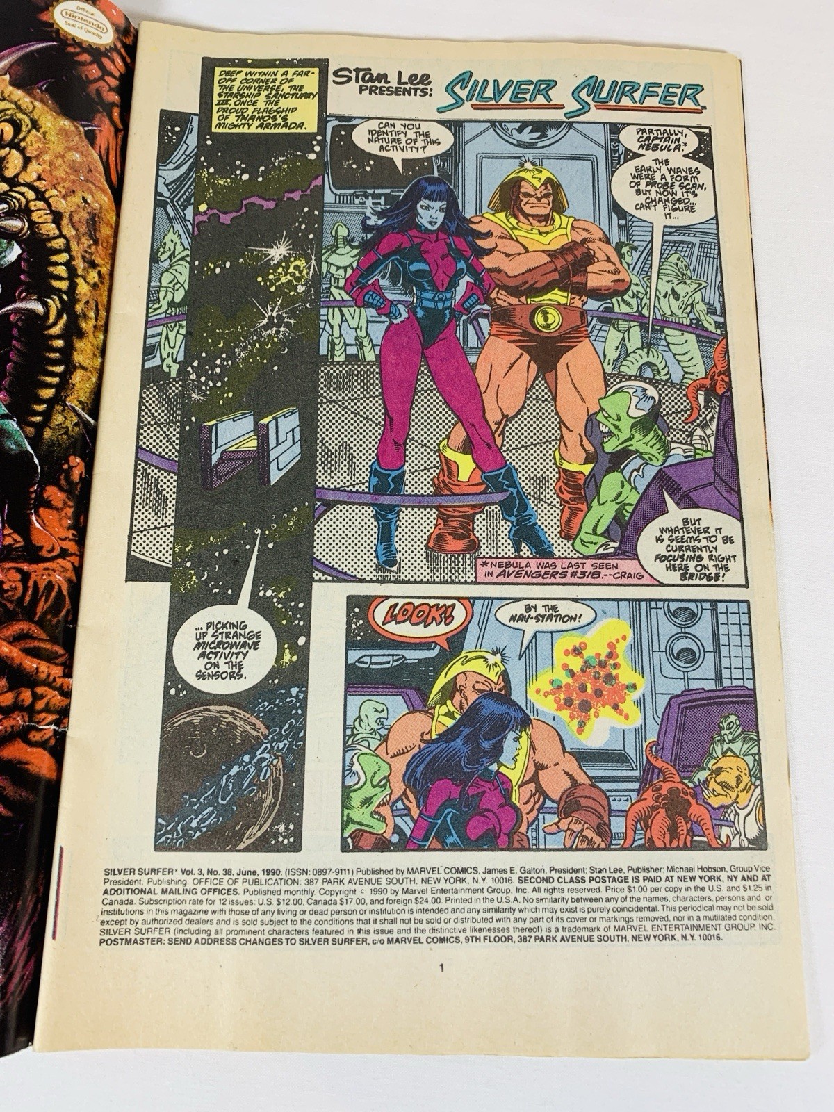 Marvel Comics Silver Surfer Issue #38 Vs Thanos 1990