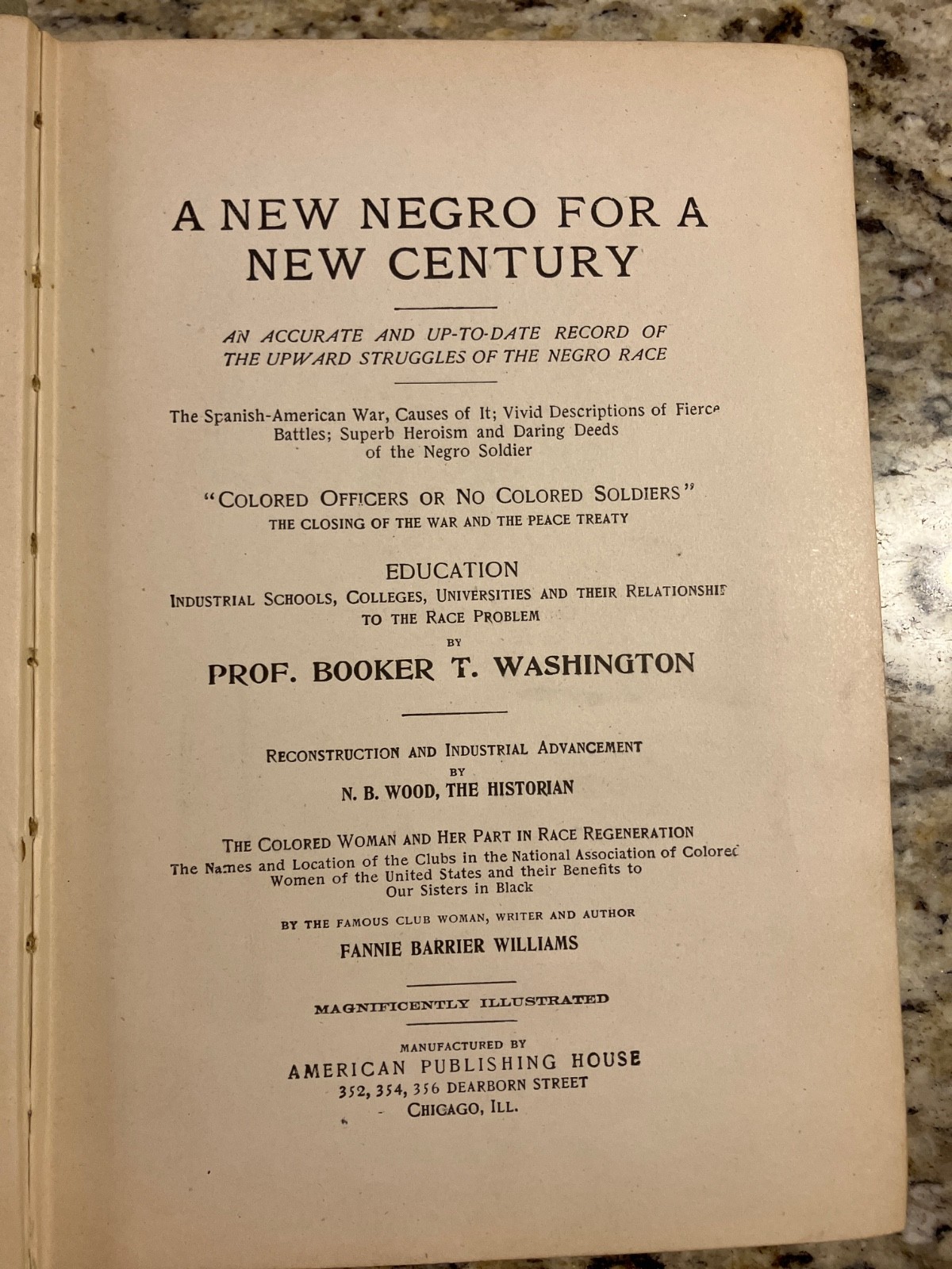 A New Negro For A New Century By Prof. Booker T Washington, Early Printing 1900