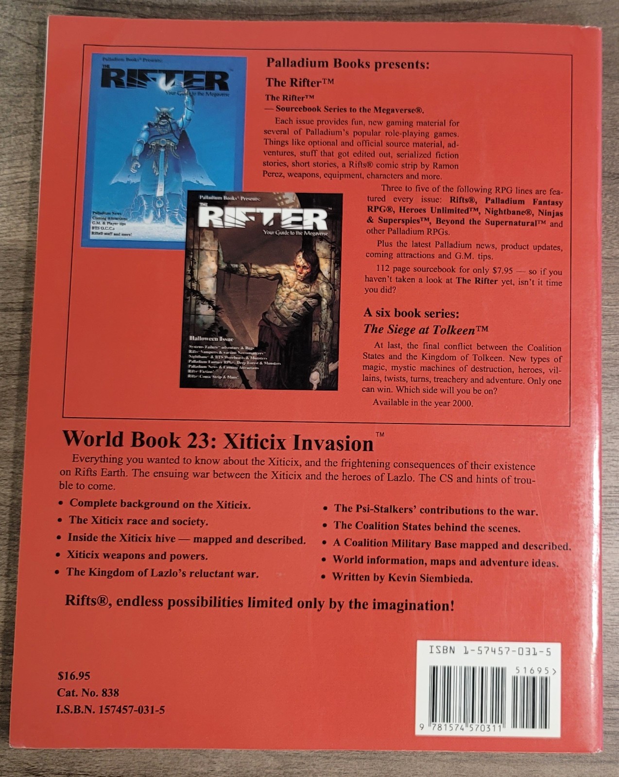 XITICIK INVASION. Rifts Work Book 23. Palladium Books. Cat. No. 838