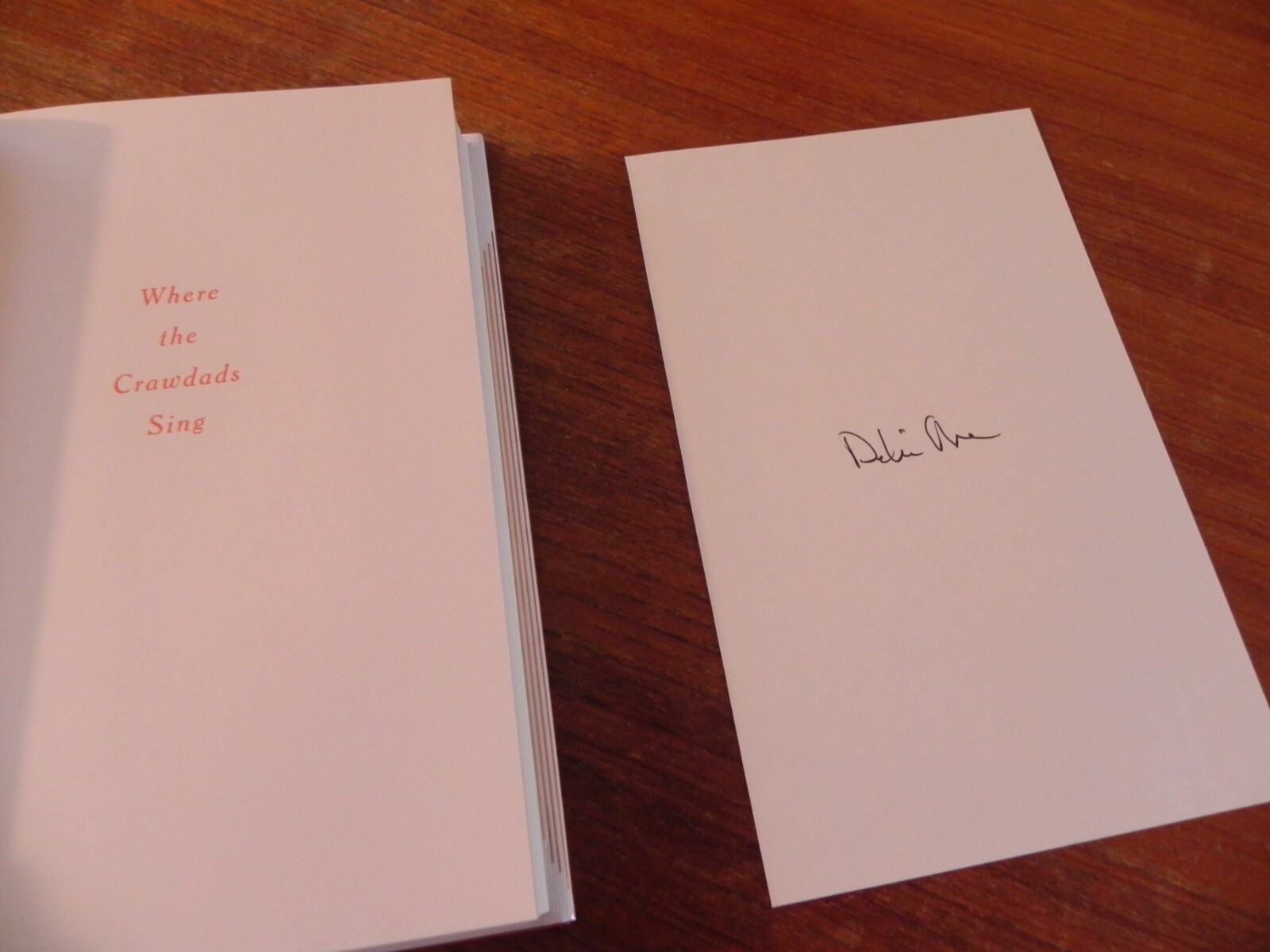 SIGNED on laid in sheet, Delia Owens, Where The Crawdads Sing (Deluxe Edition)