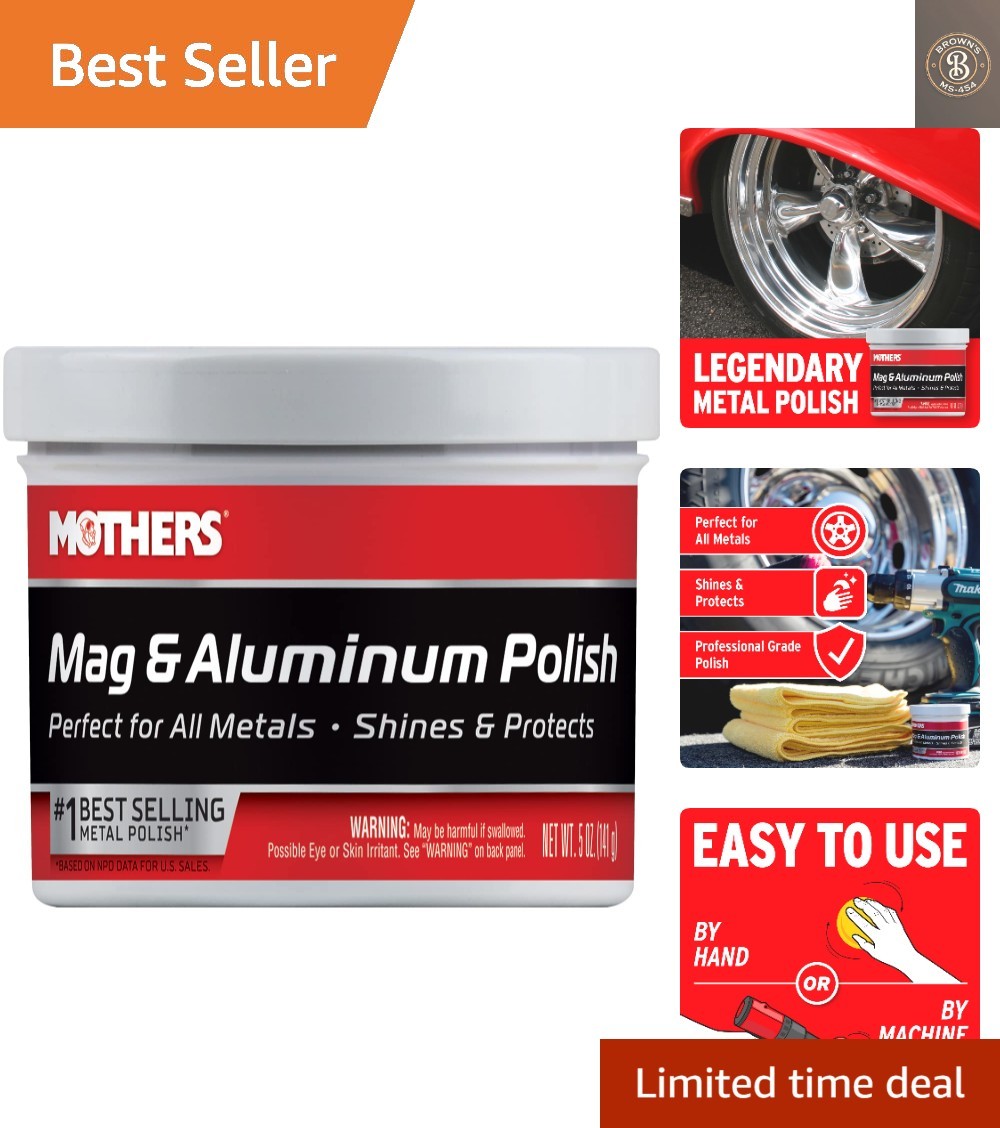 Mag & Aluminum Polish, 5 oz. — Brilliant Shine, Easy to Use, For All Uncoated…
