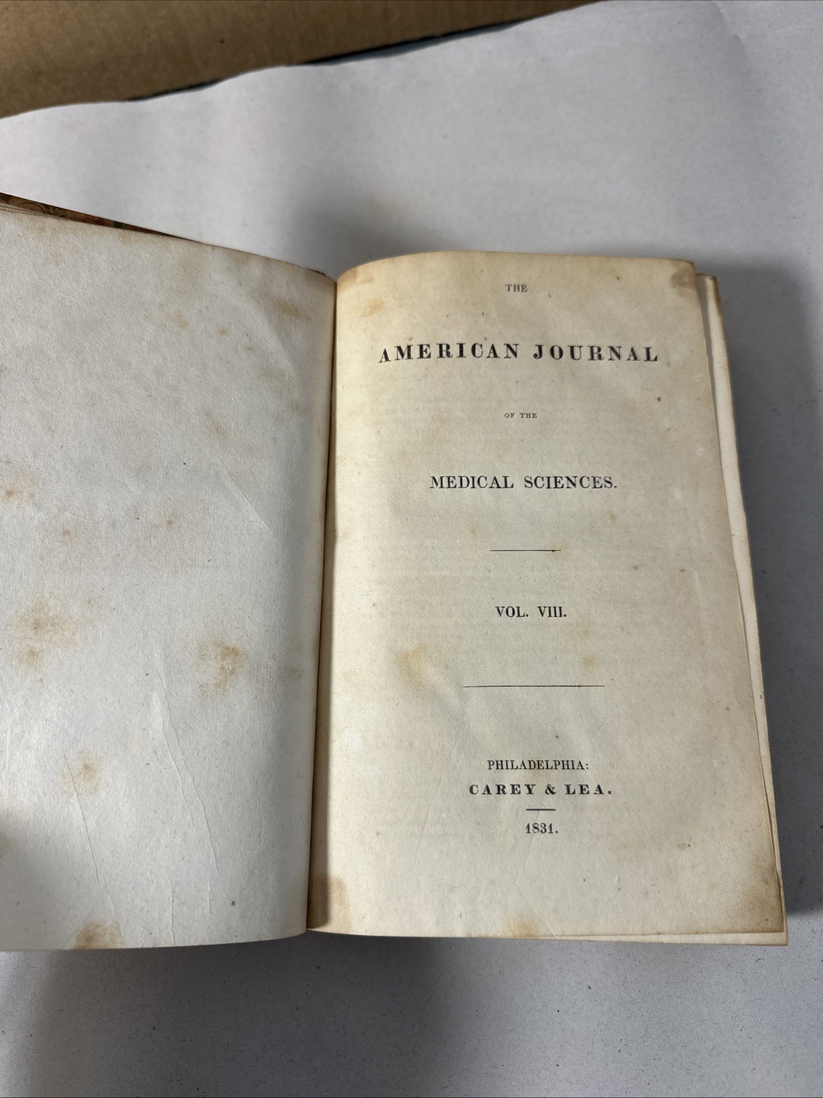 American Journal Medical Sciences 1831 First Edition Book Plates Volume 8