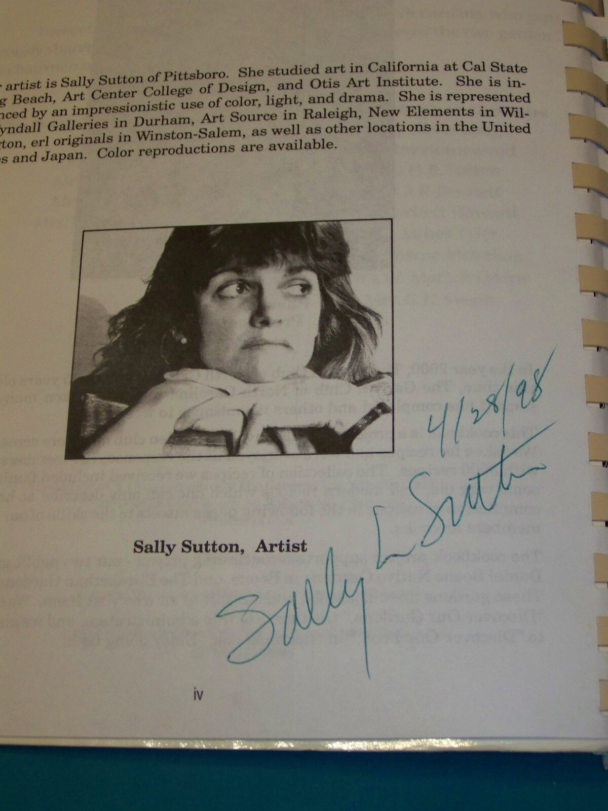 Garden Club of NC Cookbook Illustrated SIGNED by SALLY SUTTON artist 432 pages