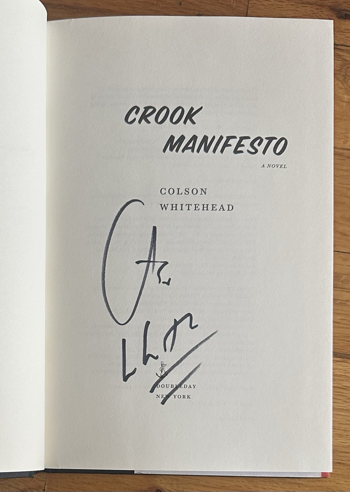 SIGNED Colson Whitehead Crook Manifesto (2023, HC) SIGNED 1st Printing NEW!