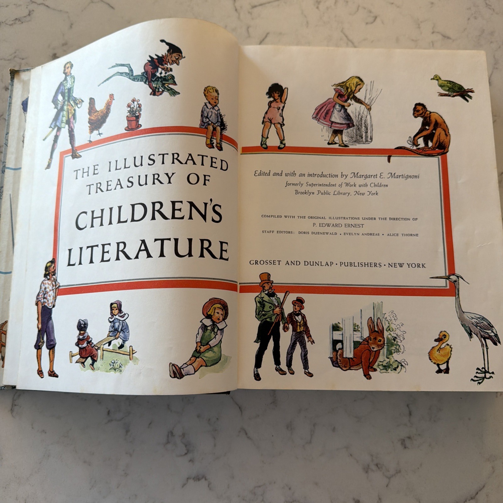 The Illustrated Treasure of Children’s Literature 1955 Vintage Hardcover Book