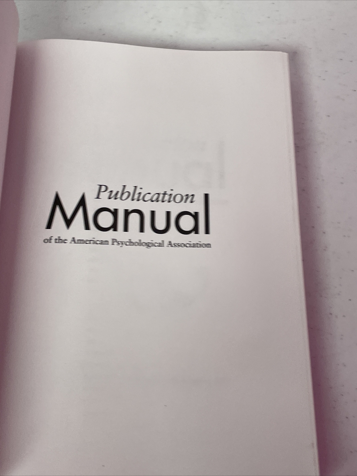 Publication Manual of the American Psychological Association Fifth Edition