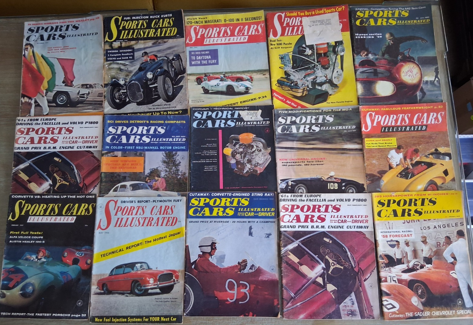 Sports Cars Illustrated Magazines 1950’s & 60’s – Lot of (15) EL-B1