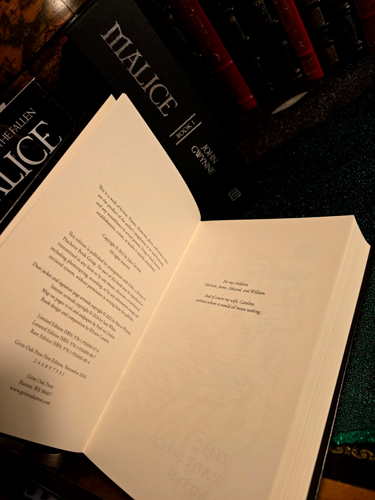 Malice & Valor (Faithful Fallen); John Gwynne; Grim Oak SIGNED NUMBERED + RIGHTS