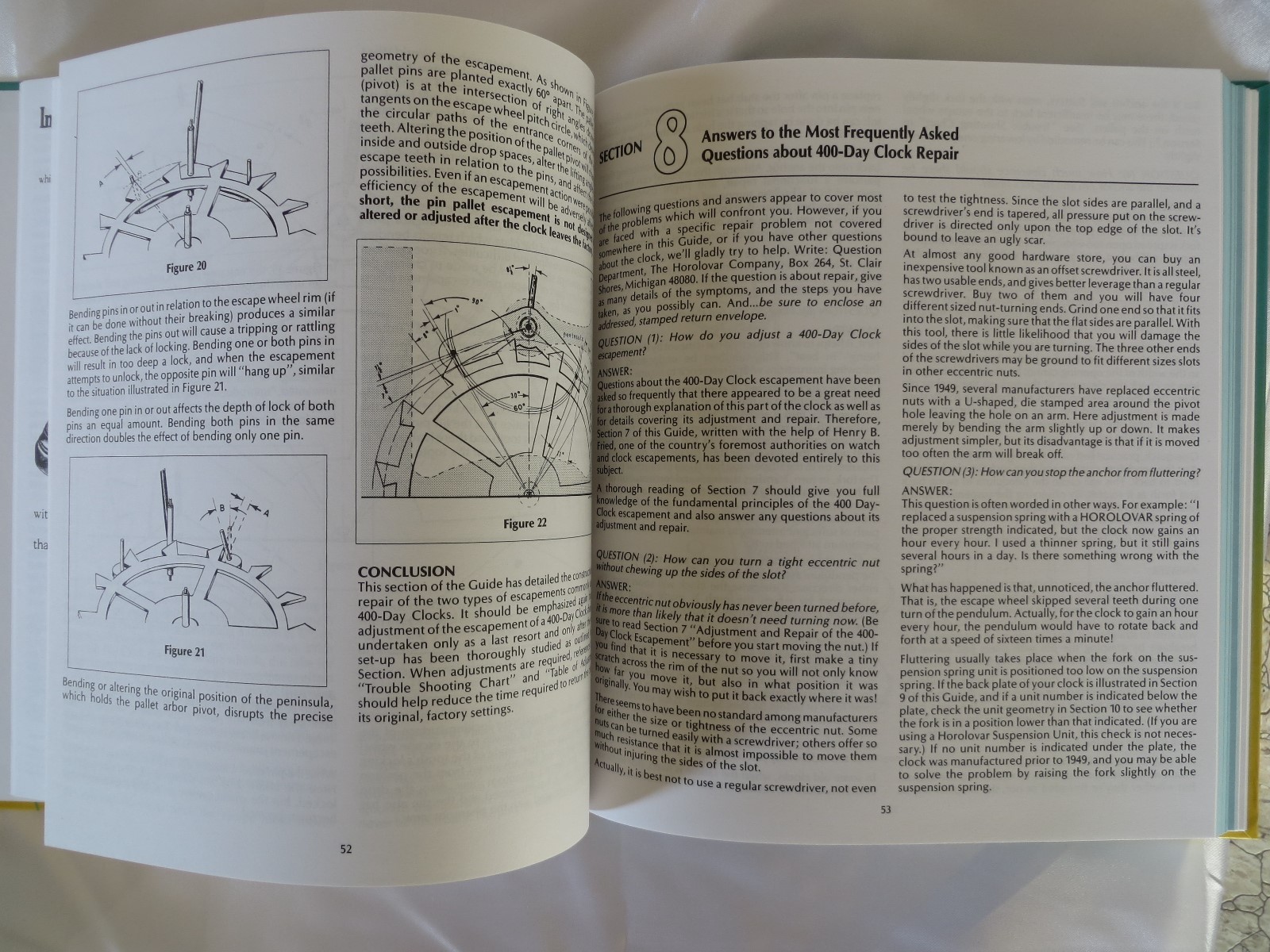 Horolovar 400 Day Anniversary Clock Repair Guide Book – 10th Edition