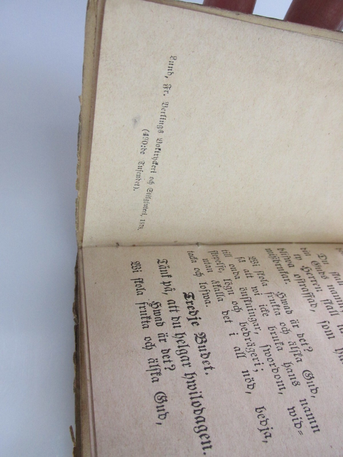 Antique Martin Luther Small Catechism 1878 Lilla Katekes Swedish Book Religious