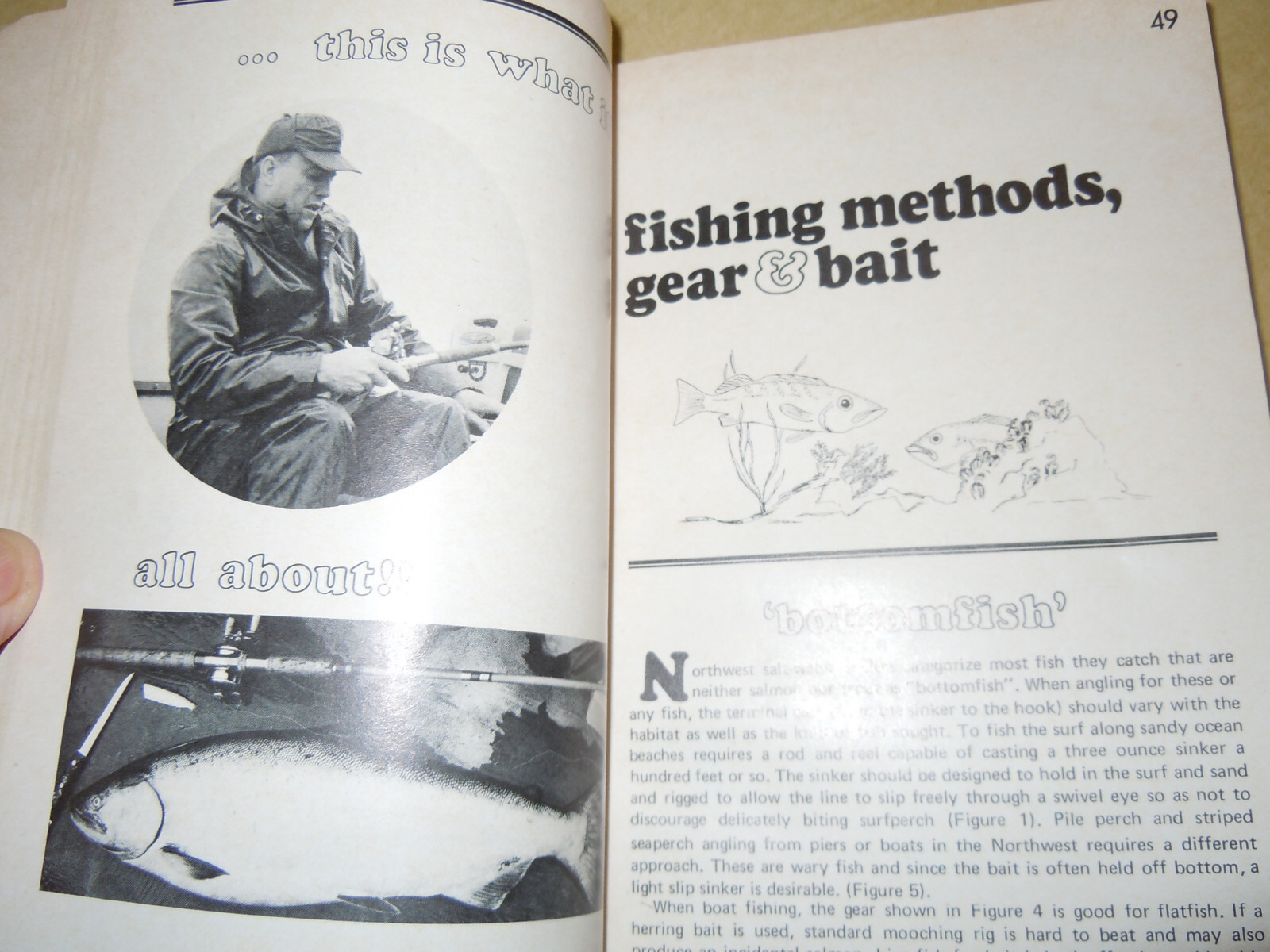 VINTAGE 1973 ” SALTWATER FISHING in WASHINGTON ” PAPERBACK BOOK – 198 PAGES
