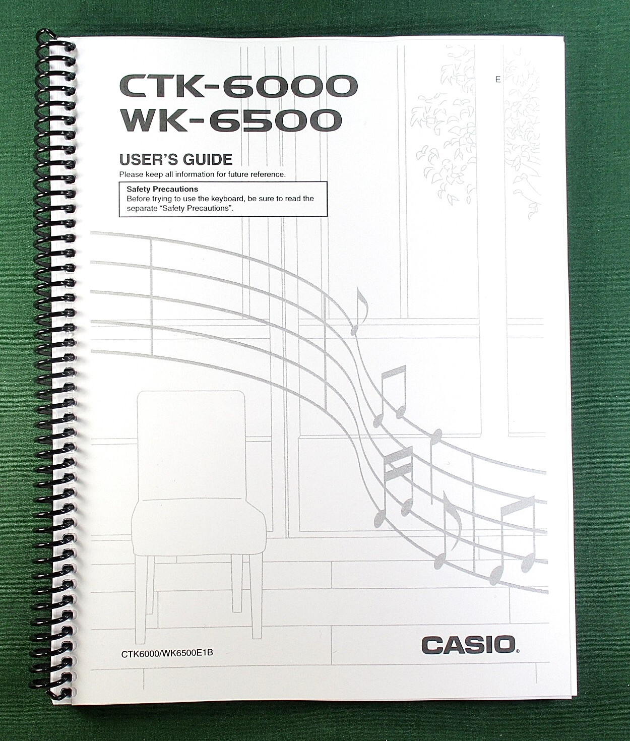 Casio CTK-6000 Instruction Manual: 132 Pages Coil Bound & Clear Covers!
