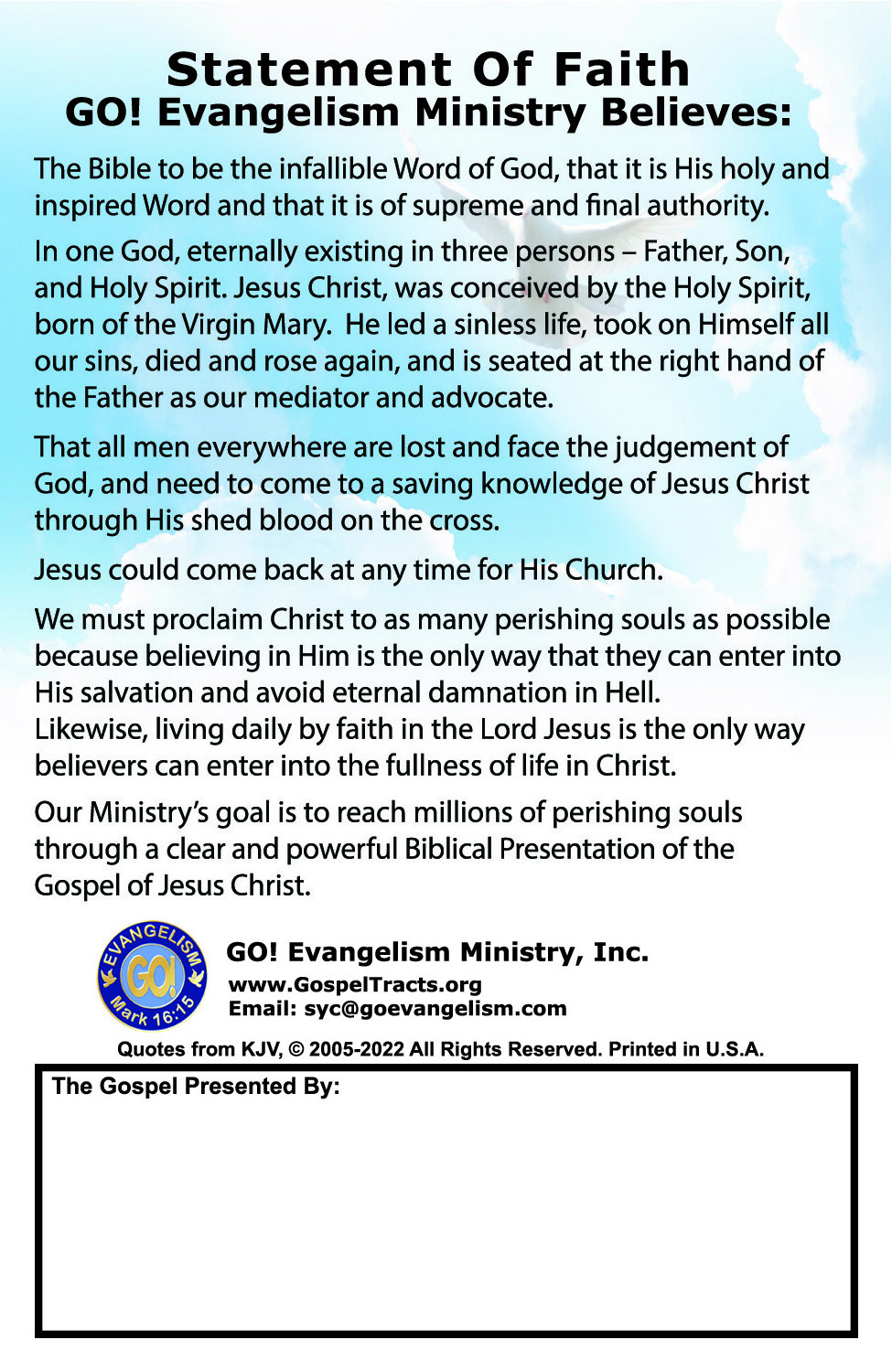 Bible, Gospel Tracts on The RAPTURE! PK of 32 units in 2 Covers, 16 Pages Each.