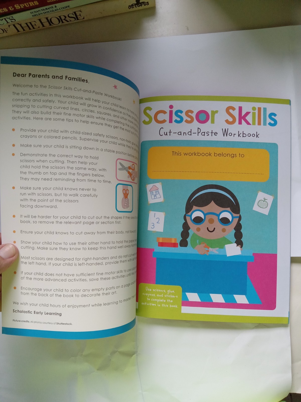 Scholastic Scissor Skills Cut-and-Paste Activity Book Ages 4-8 Illustrated