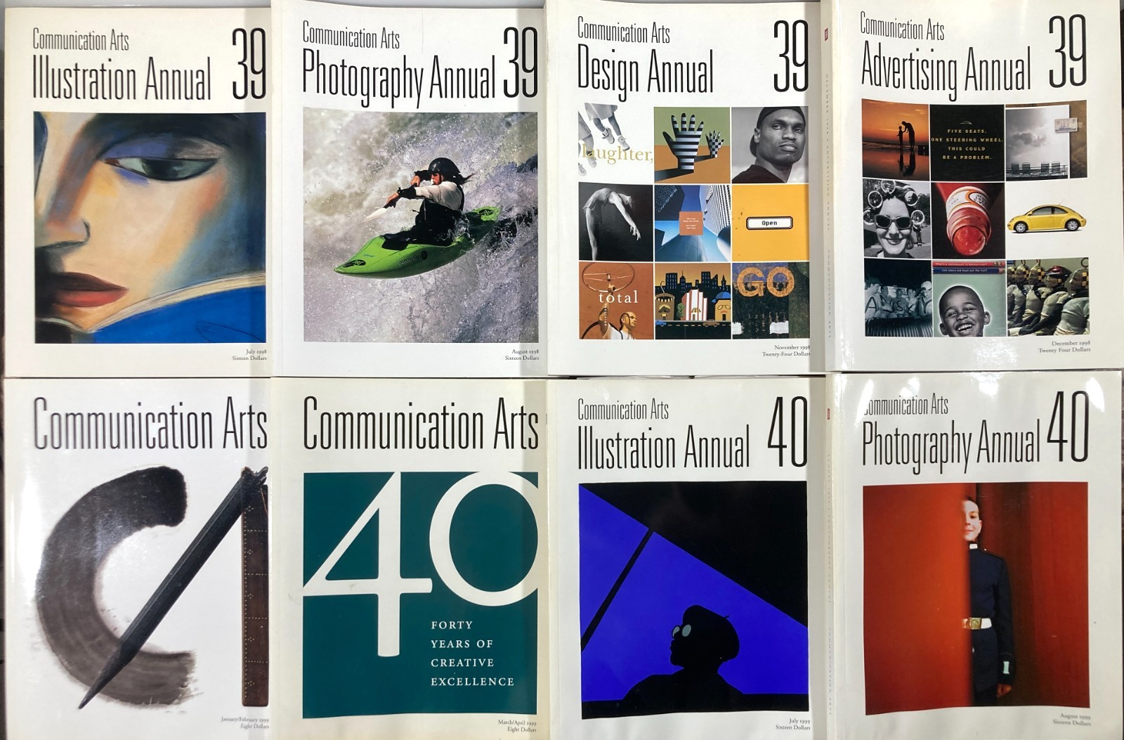 Lot of 8 Communication Arts Magazine Annuals 1998 1999 Advertising Illustration