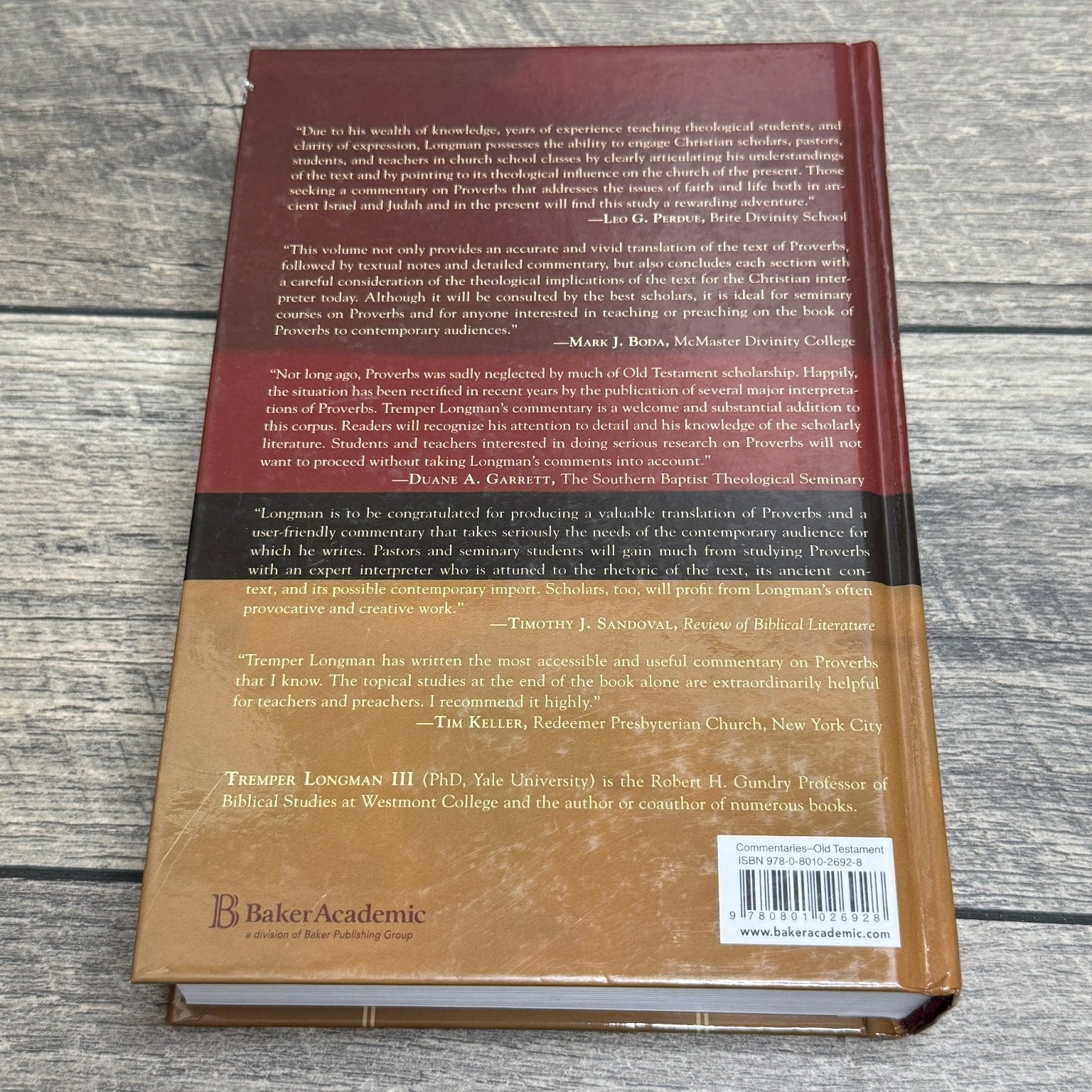 Proverbs Tremper Longman III 2006 Baker Commentary Old Testament Hardcover